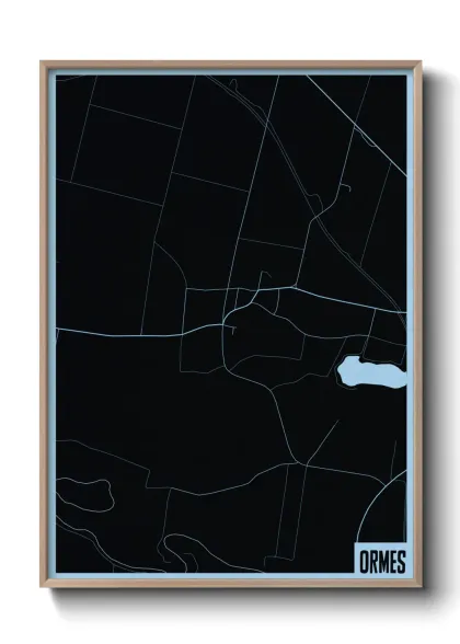 Une affiche de carte sur Ormes