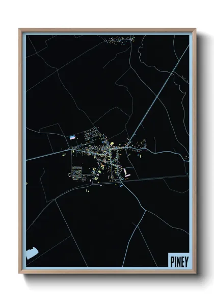 Une affiche de carte sur Piney