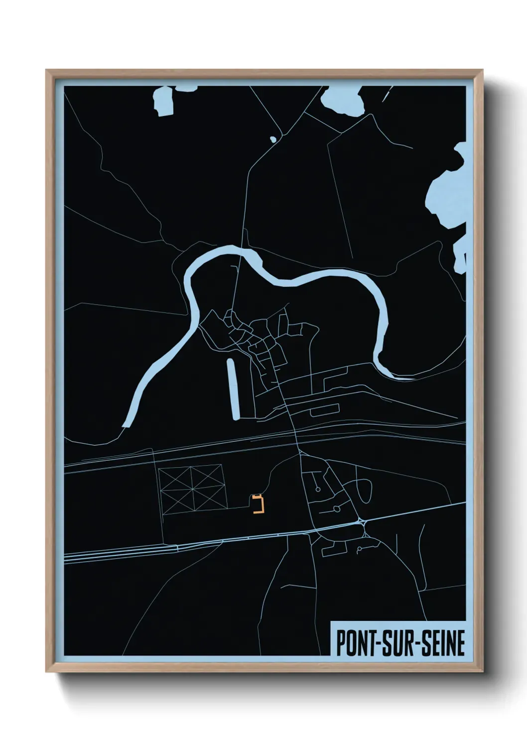 Un poster carte Pont-sur-Seine