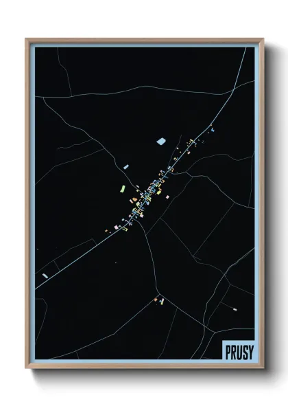 Une affiche de carte sur Prusy