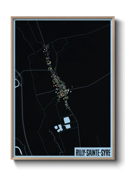 Une affiche de carte sur Rilly-Sainte-Syre