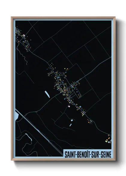 Une affiche de carte sur Saint-Benoît-sur-Seine