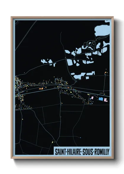 Une affiche de carte sur Saint-Hilaire-sous-Romilly