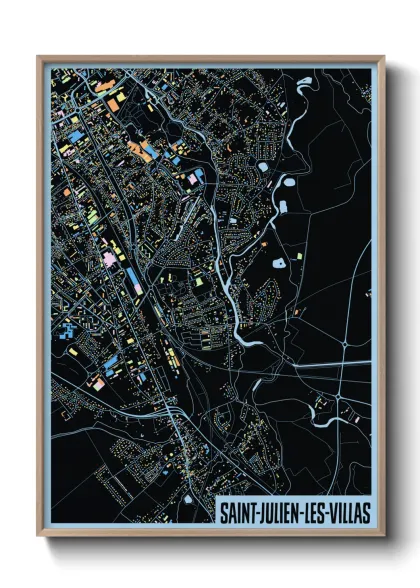 Une affiche de carte sur Saint-Julien-les-Villas