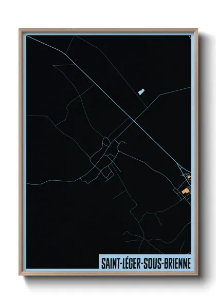 Une affiche de carte sur Saint-Léger-sous-Brienne