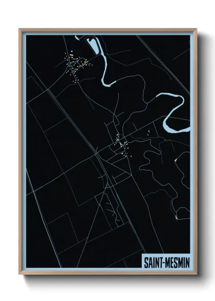 Une affiche de carte sur Saint-Mesmin