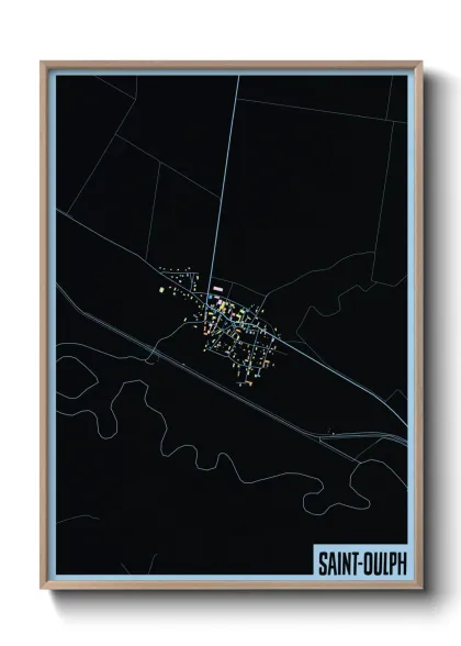 Une affiche de carte sur Saint-Oulph