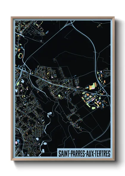 Une affiche de carte sur Saint-Parres-aux-Tertres