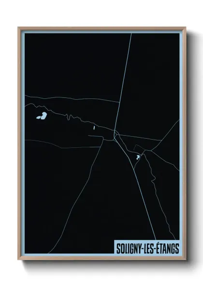 Une affiche de carte sur Soligny-les-Étangs
