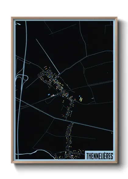 Une affiche de carte sur Thennelières