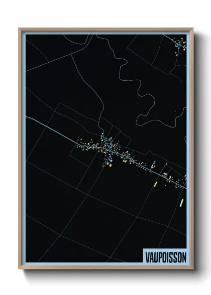 Une affiche de carte sur Vaupoisson