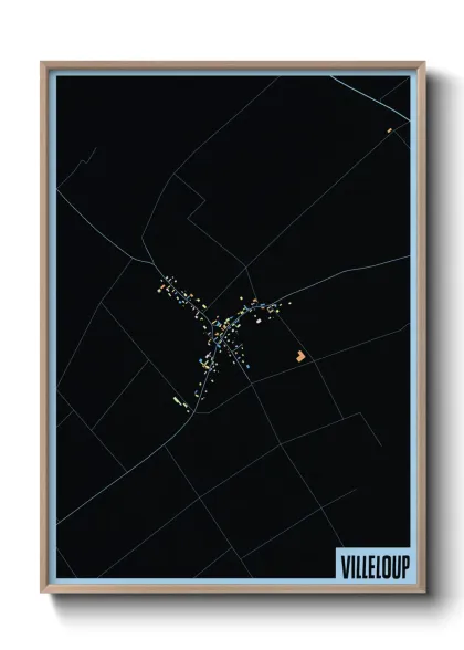 Une affiche de carte sur Villeloup