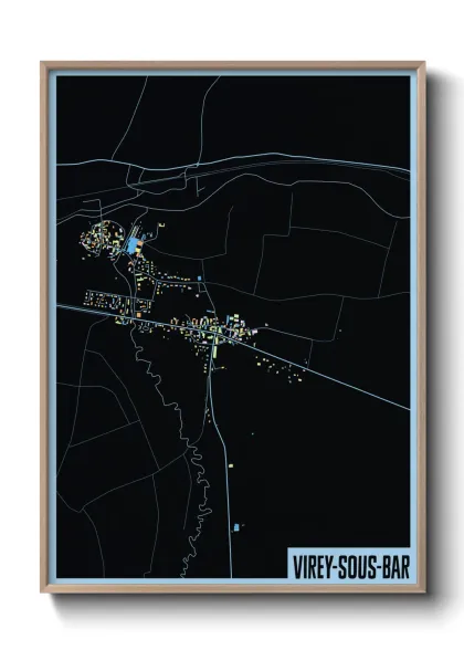 Une affiche de carte sur Virey-sous-Bar