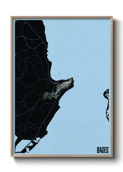 Une affiche de carte sur Bages