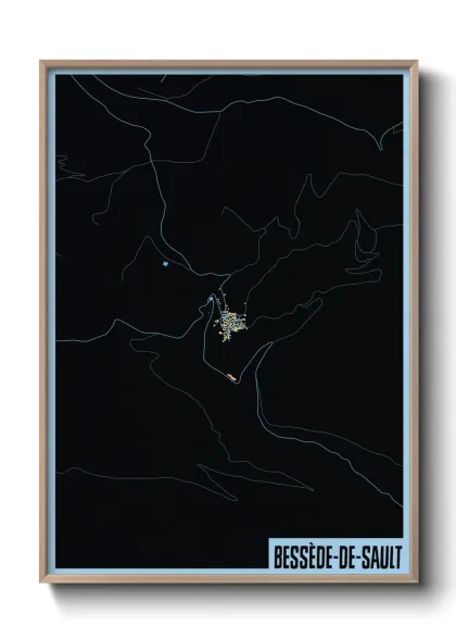 Une affiche de carte sur Bessède-de-Sault