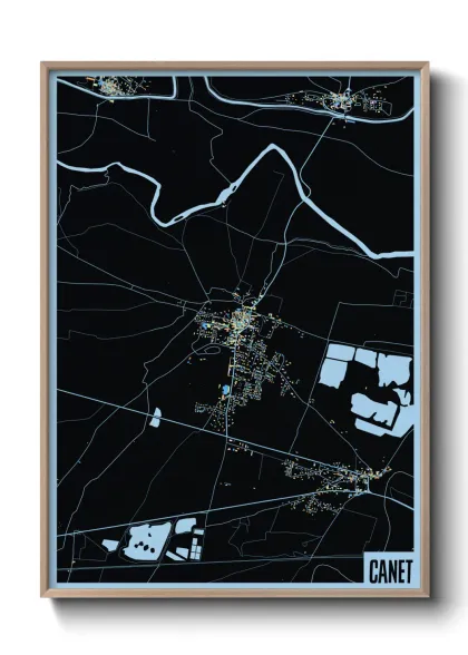 Une affiche de carte sur Canet