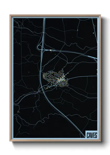 Une affiche de carte sur Caves