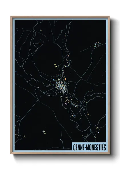 Une affiche de carte sur Cenne-Monestiés