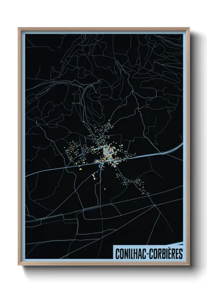 Une affiche de carte sur Conilhac-Corbières