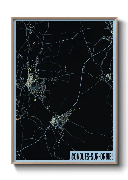 Une affiche de carte sur Conques-sur-Orbiel