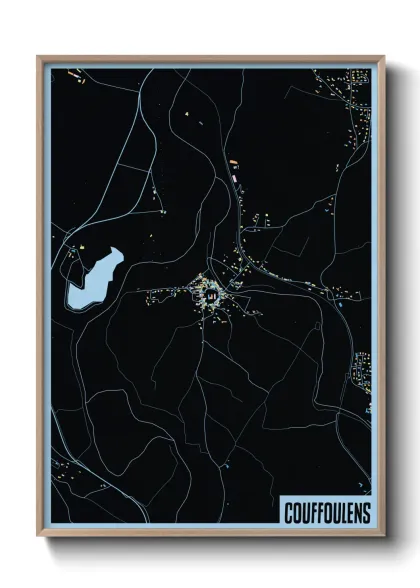 Une affiche de carte sur Couffoulens