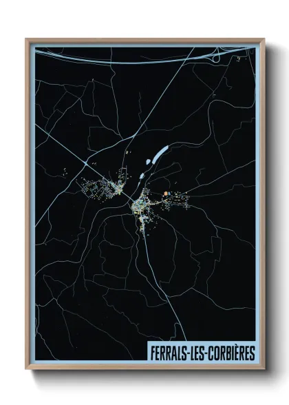 Une affiche de carte sur Ferrals-les-Corbières