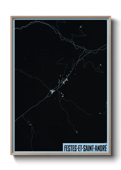 Une affiche de carte sur Festes-et-Saint-André