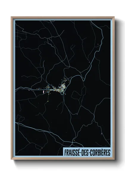 Une affiche de carte sur Fraissé-des-Corbières