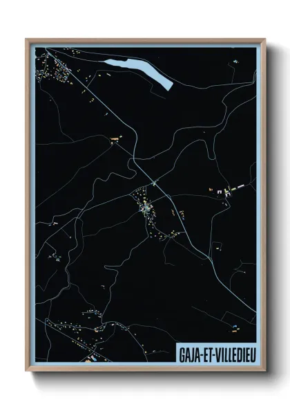 Une affiche de carte sur Gaja-et-Villedieu