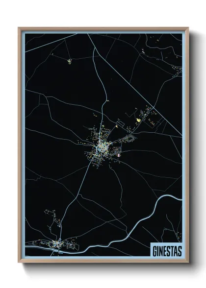 Une affiche de carte sur Ginestas