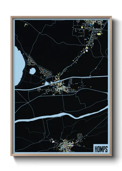 Une affiche de carte sur Homps