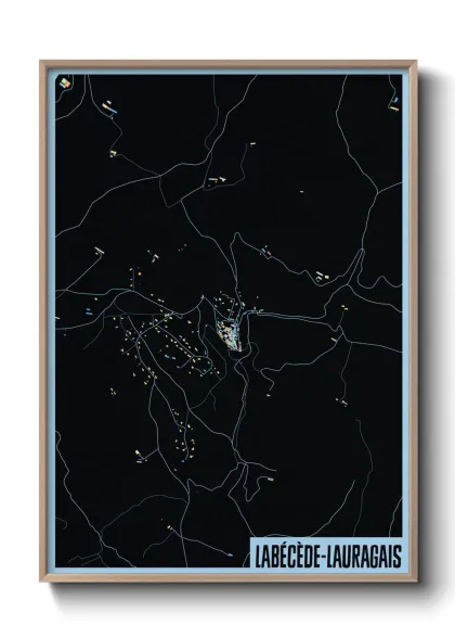 Une affiche de carte sur Labécède-Lauragais