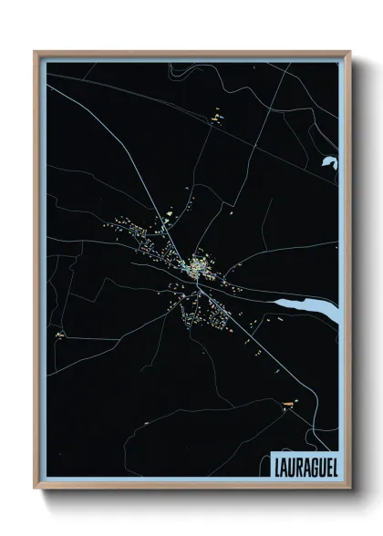 Une affiche de carte sur Lauraguel
