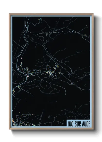 Une affiche de carte sur Luc-sur-Aude