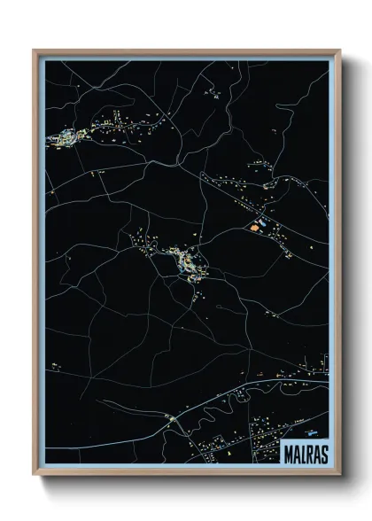 Une affiche de carte sur Malras