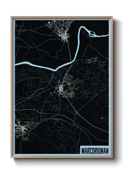 Une affiche de carte sur Marcorignan