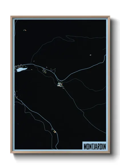 Une affiche de carte sur Montjardin