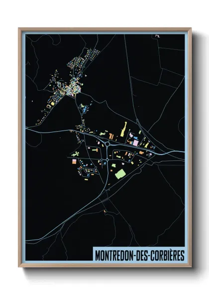 Une affiche de carte sur Montredon-des-Corbières