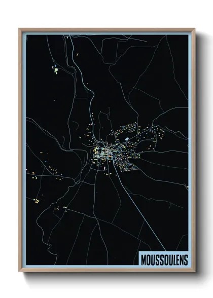 Une affiche de carte sur Moussoulens