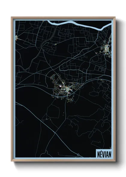 Une affiche de carte sur Névian