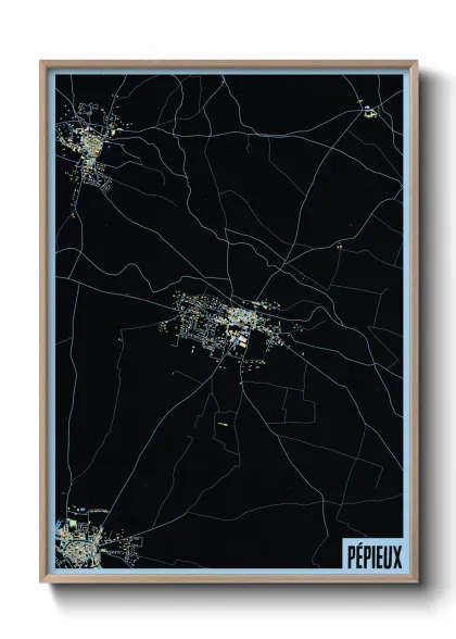 Une affiche de carte sur Pépieux