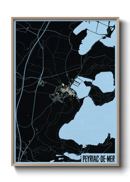 Une affiche de carte sur Peyriac-de-Mer