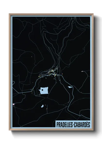 Une affiche de carte sur Pradelles-Cabardès