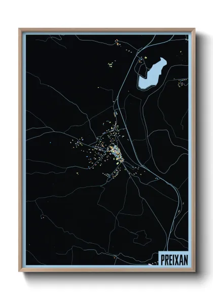 Une affiche de carte sur Preixan