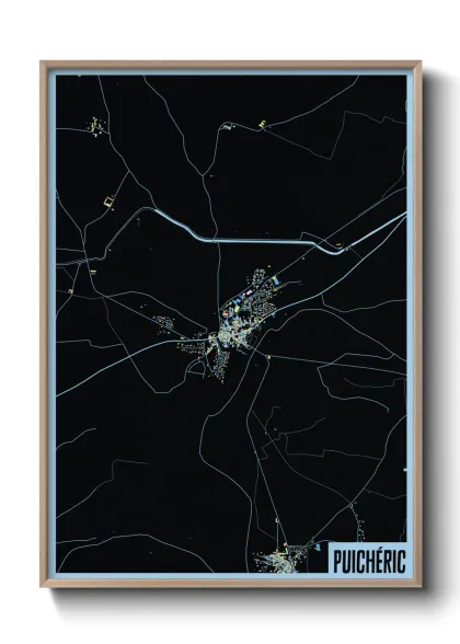 Une affiche de carte sur Puichéric