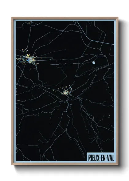 Une affiche de carte sur Rieux-en-Val