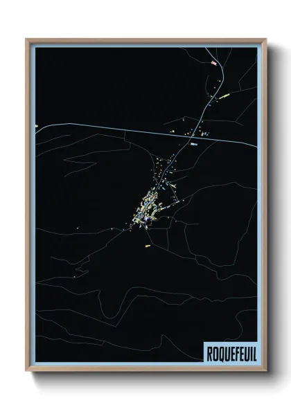 Une affiche de carte sur Roquefeuil