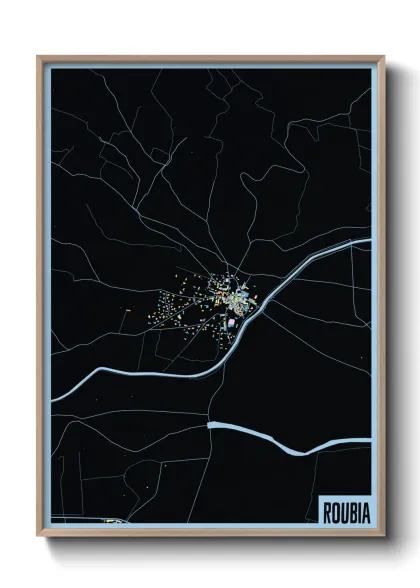 Une affiche de carte sur Roubia