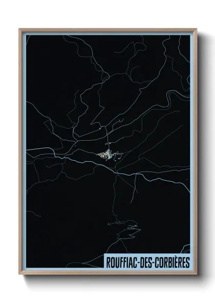 Une affiche de carte sur Rouffiac-des-Corbières