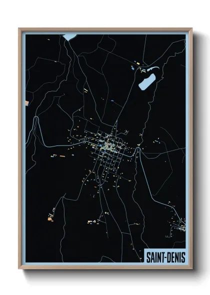 Une affiche de carte sur Saint-Denis